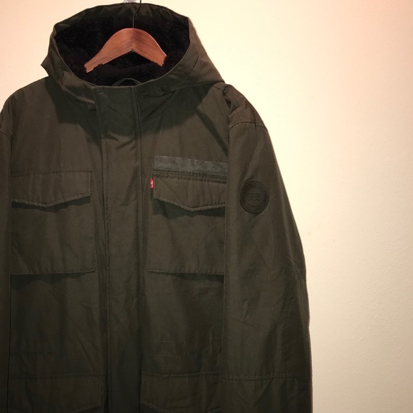 levi's men's arctic cloth sherpa lined field parka jacket
